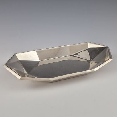 PAIN BIN with cut sides in silver-plated...