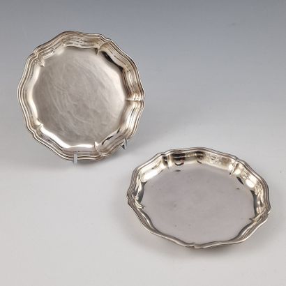 SET OF 6 XVIIIth CENTURY style silver-plated...