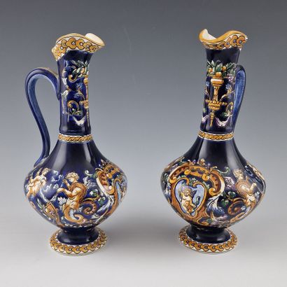 GIEN - MODEL RENAISSANCE A FOND BLEU - PAIRE...