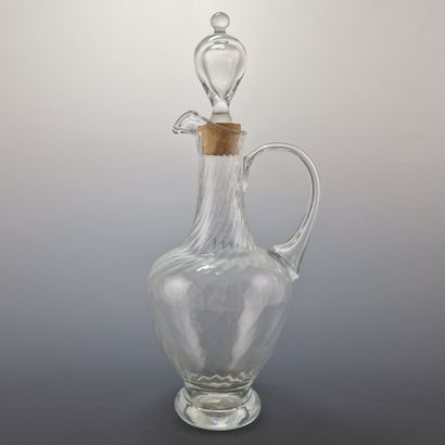 AIGUIERE baluster in blown white glass with...