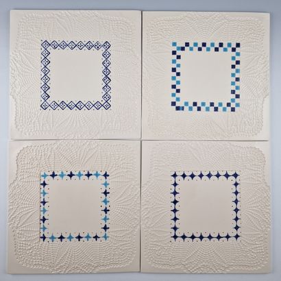 RARE SET OF 4 rectangular PRESENTATION DISHES...
