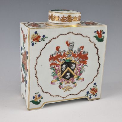 Rectangular celadon-green porcelain TEA BOX...