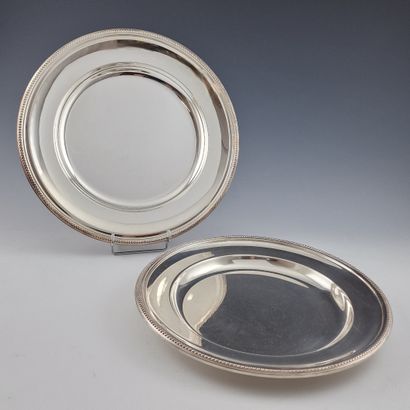 CHRISTOFLE - MODELE PERLES - 2 PLATS RONDS...