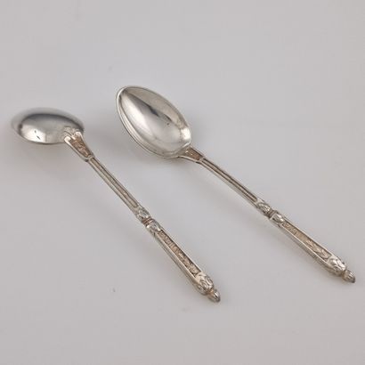 SET OF 11 Regency-style silver-plated MOKA...