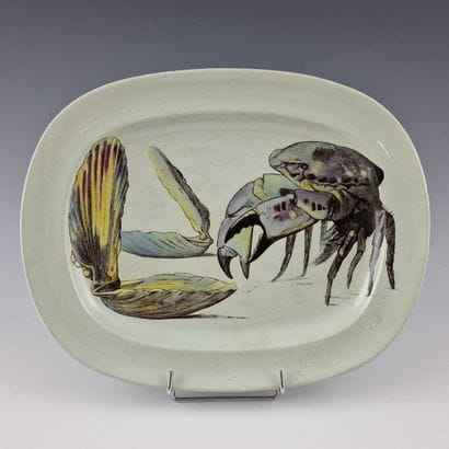 MINTON - AQUARIUM MODEL - Oval dish in fine...