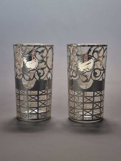 SUITE OF 12 BEAUTIFUL silver-lined white...