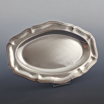 Oval silver platter in the style of the 18th...