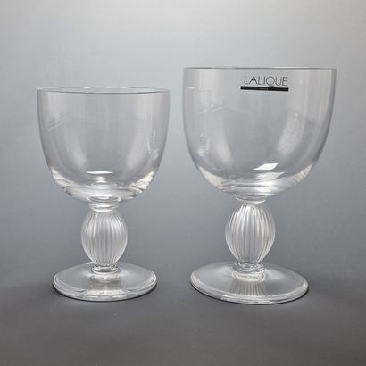 LALIQUE MODELE LANGEAIS - 2 SUITES OF 9 GLASSES...