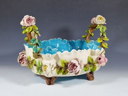 LARGE JARDINIERE DE TABLE oval basket-shaped...