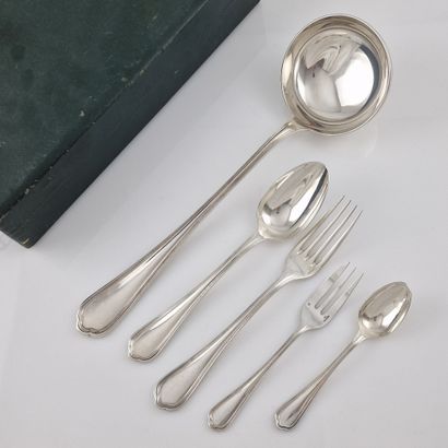 CHRISTOFLE - SPATOURS MODEL - 47 PIECES silver-plated...