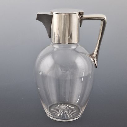 SMALL white crystal and silver-plated metal...