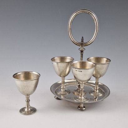 4-PERSON COQUETIER HOLDER in silver 925 Millièmes...
