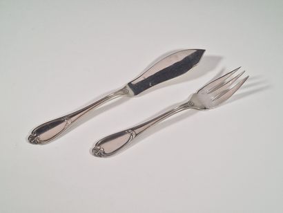 ERCUIS - SET OF 6 Louis XV style silver plated...