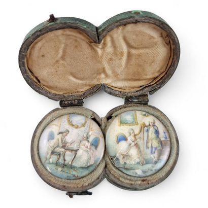 PAIR OF XVIIIth CENTURY ROUND MINIATURES...