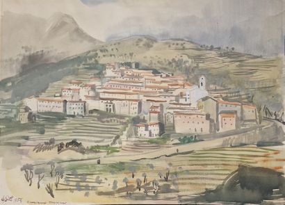 Eduard BISCHOFF (1890-1974) 
Vue du village...