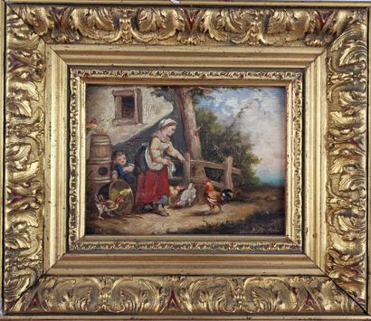 Martin DOMICENT (1823-1898)
Fermière, enfant...
