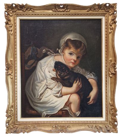 OIL ON CANVAS 65 x 54.5 cm (2 perforations)...
