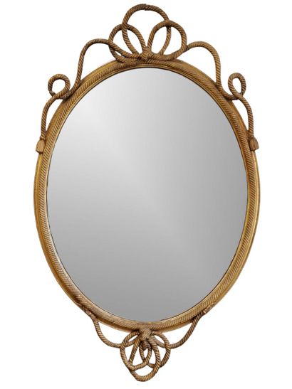 SPECTACULAIRE MIROIR ovale d’Epoque Napoléon...