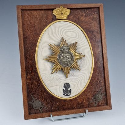 PLAQUE DE CASQUE A POINTE D’OFFICIER SAXON....