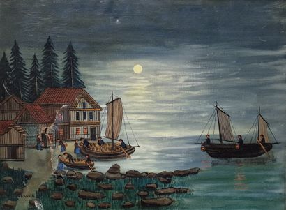 Louis VIVIN (1861-1936)
Village de pêcheurs...