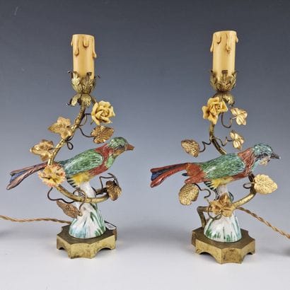 Pair of Louis XV-style single-light electric...