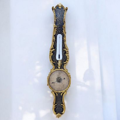 Regency-style fiddled THERMOMETER BAROMETER...