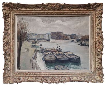 Emile SCHNEIDER (20th century) 
Paris, view...