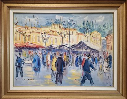 Catherine GARROS (1954) 
Nice - Le marché...