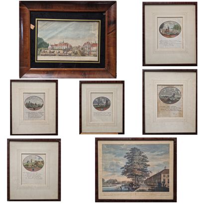 LOT OF SEVEN ENGRAVINGS OR REHABILITATED...
