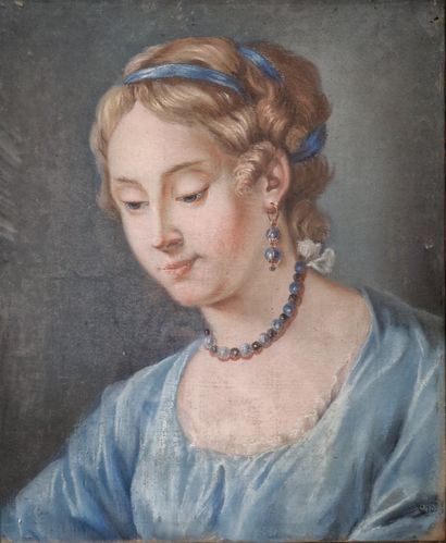 CIRCA 1800 
Portrait of a young woman with...