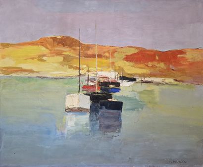 Joseph MUSLIN (1911-2003)
Marine 
HUILE SUR...