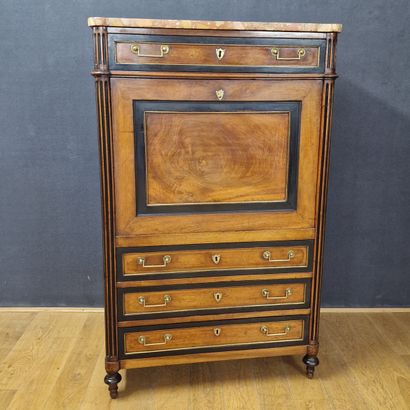 Late Louis XVI SECRETARY in partially blackened...