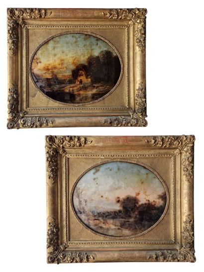PAIR OF FIXES UNDER BOMBE GLASS from the...