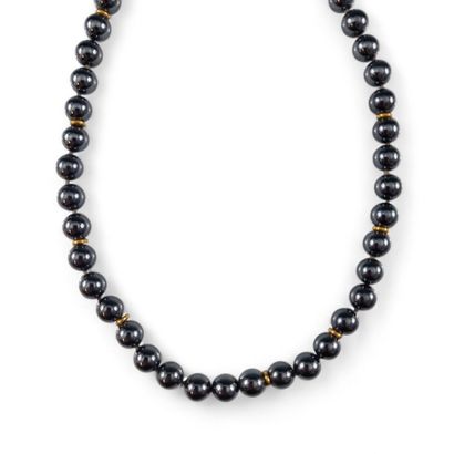 Modern HEMACTITE PEARL COLLAR with rose gold...
