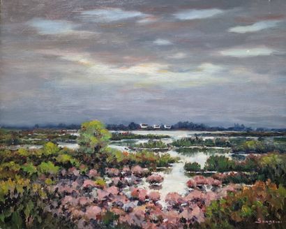 EUGENE SANDRINI (1925-1998)
La Camargue aux...