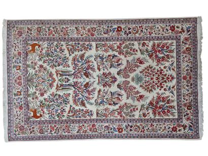 KESCHAN RUG (cotton warp and weft, wool pile),...