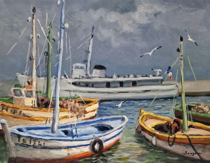 EUGENE SANDRINI (1925-1998)
HYERES - Port...