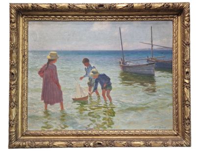 Camille BOIRY (1871-1954)
Jeux de plage 
HUILE...