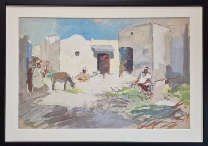 Horace CRISTOL (1878-1959) Market scene in...