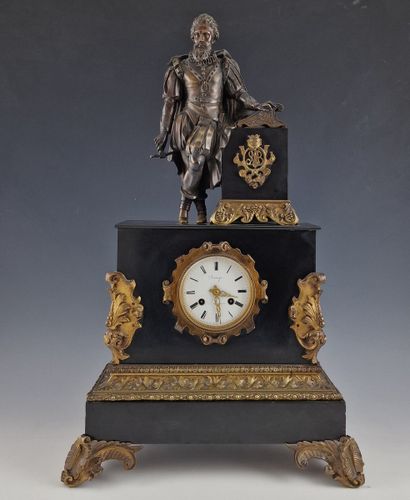 A Restoration period black marble and gilt...