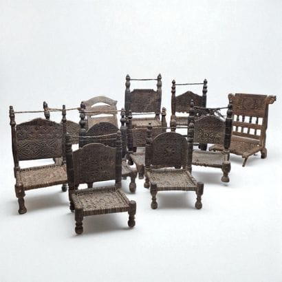 KALASH, PAKISTAN, SWAT VALLEY - ELEVEN CHAIRS,...