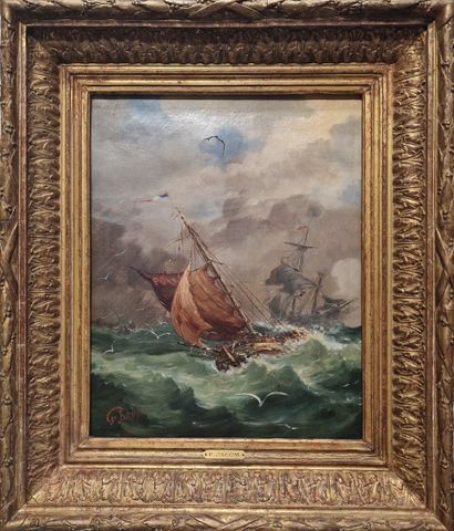 G. JACOM (20th century)
Storm at sea
OIL...