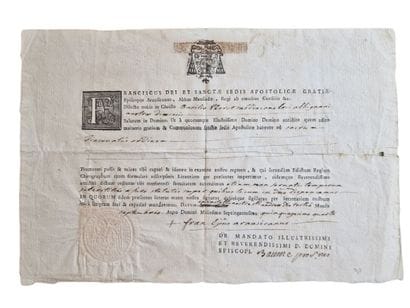 Letter announcing the ordination of subdeacon...