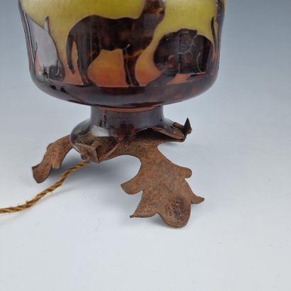 LE VERRE FRANCAIS - LAMPE VEILLEUSE d'Epoque...