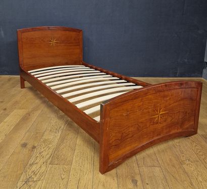 STARBAY - SINGLE BED Circa 2005 in mahogany-stained...
