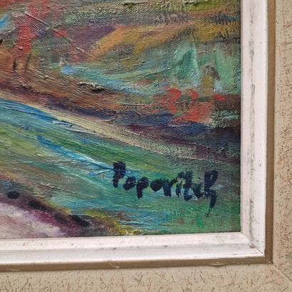 POPOVITCH (XXth CENTURY) 
Landscape and buildings...