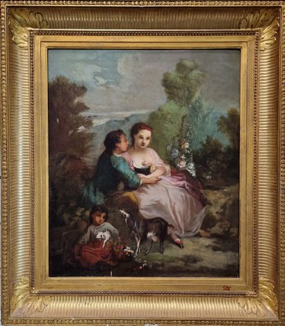 VIOLA (19th Century) 
Gallant scene in a...