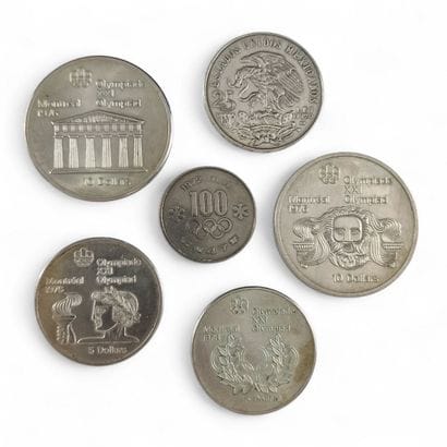 JEUX OLYMPIQUES - SIX MONNAIES OFFICIELLES...