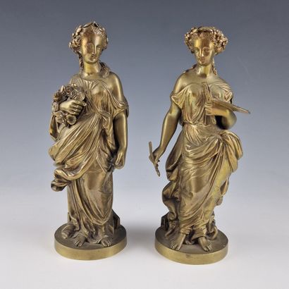 Pair of Napoleon III period chased and gilded...