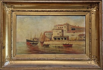 M. BARET (XXeme Siècle) 
Vue d'un port en...